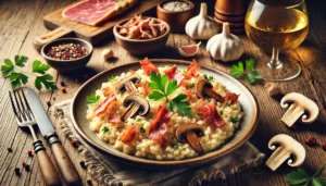 Risotto speck e funghi porcini: la ricetta facile e veloce